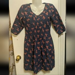 Navy Dress Zebra Pattern Pullover Lightweight